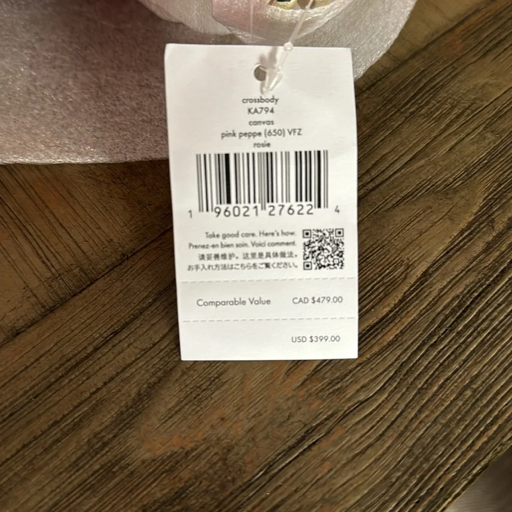 Kate Spade Rosie canvas crossbody pink peppe NWT - Picture 13 of 13